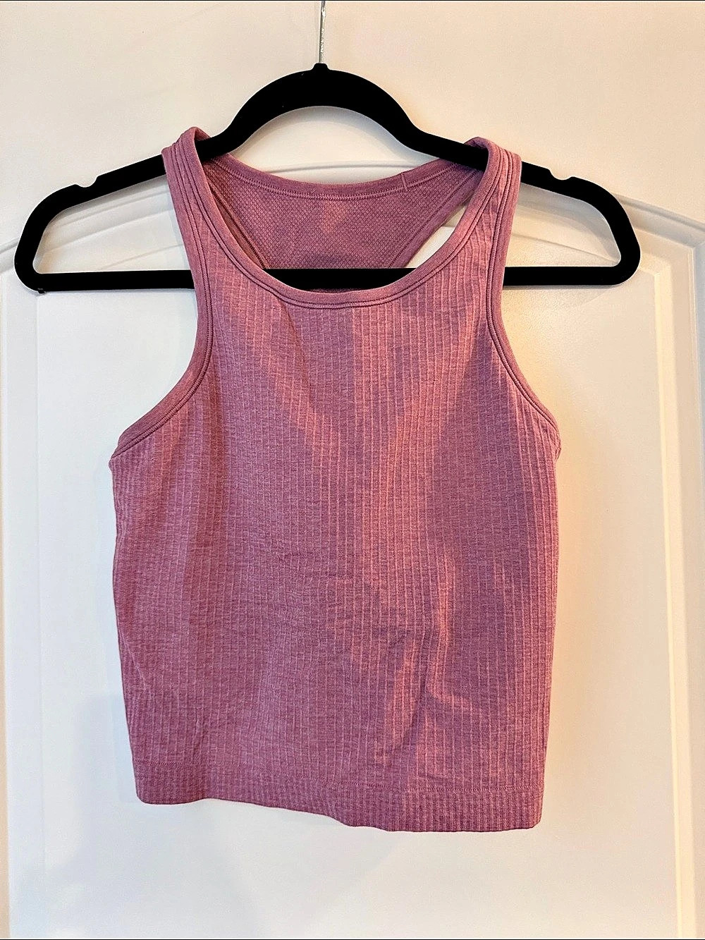 lululemon Ebb to Street Cropped Racerback Tank Top Pink